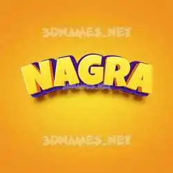 nagra in Orange Toon style - 3D name wallpaper