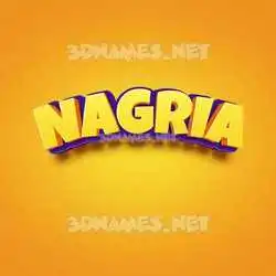 nagria in Orange Toon style - 3D name wallpaper