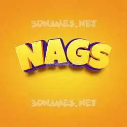 nags in Orange Toon style - 3D name wallpaper