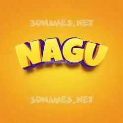 nagu in Orange Toon style - 3D name wallpaper