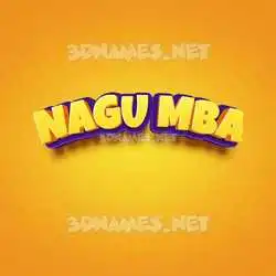 nagu mba in Orange Toon style - 3D name wallpaper