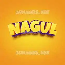 nagul in Orange Toon style - 3D name wallpaper