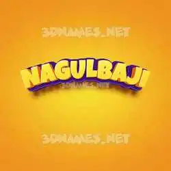 nagulbaji in Orange Toon style - 3D name wallpaper
