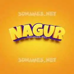 nagur in Orange Toon style - 3D name wallpaper