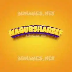 nagurshareef in Orange Toon style - 3D name wallpaper