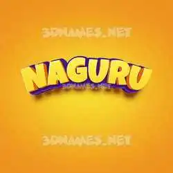 naguru in Orange Toon style - 3D name wallpaper