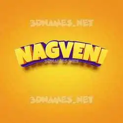 nagveni in Orange Toon style - 3D name wallpaper