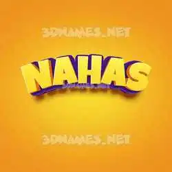 nahas in Orange Toon style - 3D name wallpaper