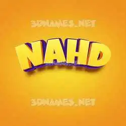 nahd in Orange Toon style - 3D name wallpaper