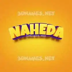 naheda in Orange Toon style - 3D name wallpaper