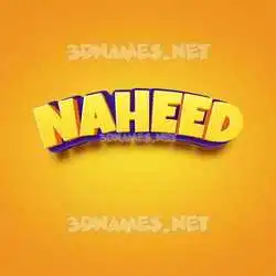 naheed in Orange Toon style - 3D name wallpaper