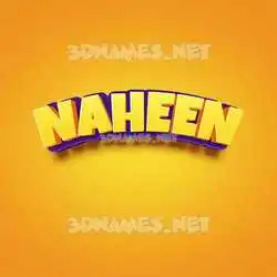 naheen in Orange Toon style - 3D name wallpaper
