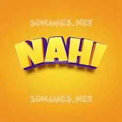nahi in Orange Toon style - 3D name wallpaper
