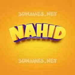 nahid in Orange Toon style - 3D name wallpaper