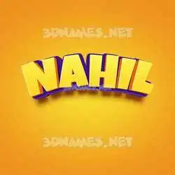 nahil in Orange Toon style - 3D name wallpaper