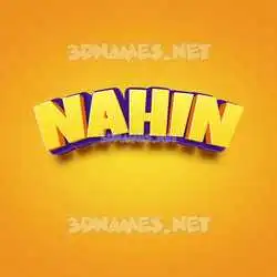 nahin in Orange Toon style - 3D name wallpaper