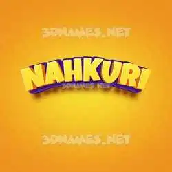 nahkuri in Orange Toon style - 3D name wallpaper