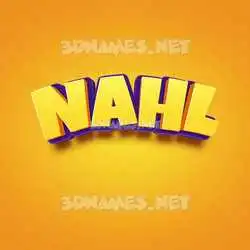 nahl in Orange Toon style - 3D name wallpaper