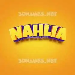 nahlia in Orange Toon style - 3D name wallpaper
