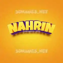 nahrin in Orange Toon style - 3D name wallpaper