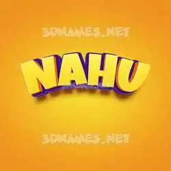 nahu in Orange Toon style - 3D name wallpaper