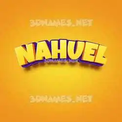 nahuel in Orange Toon style - 3D name wallpaper