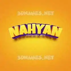 nahyan in Orange Toon style - 3D name wallpaper