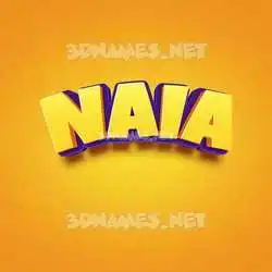 naia in Orange Toon style - 3D name wallpaper
