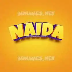 naida in Orange Toon style - 3D name wallpaper