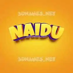 naidu in Orange Toon style - 3D name wallpaper