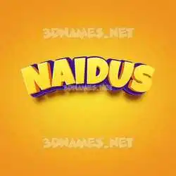 naidus in Orange Toon style - 3D name wallpaper