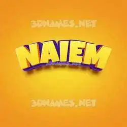 naiem in Orange Toon style - 3D name wallpaper
