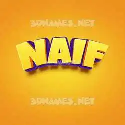 naif in Orange Toon style - 3D name wallpaper