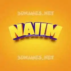 naiim in Orange Toon style - 3D name wallpaper