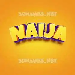 naija in Orange Toon style - 3D name wallpaper