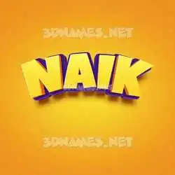 naik in Orange Toon style - 3D name wallpaper