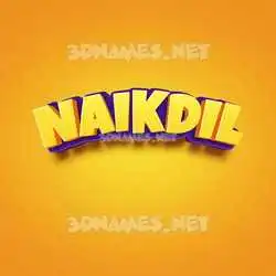 naikdil in Orange Toon style - 3D name wallpaper