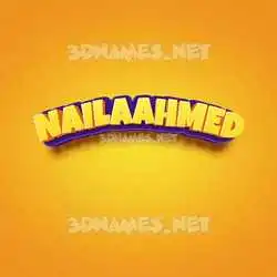 nailaahmed in Orange Toon style - 3D name wallpaper