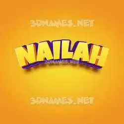 nailah in Orange Toon style - 3D name wallpaper