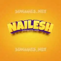 nailesh in Orange Toon style - 3D name wallpaper