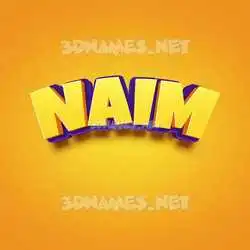 naim in Orange Toon style - 3D name wallpaper