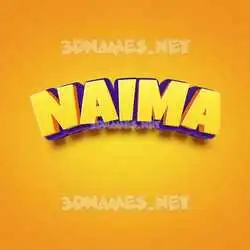 naima in Orange Toon style - 3D name wallpaper