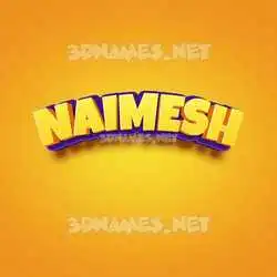 naimesh in Orange Toon style - 3D name wallpaper