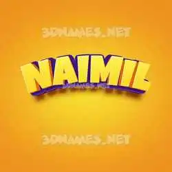 naimil in Orange Toon style - 3D name wallpaper