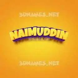 naimuddin in Orange Toon style - 3D name wallpaper