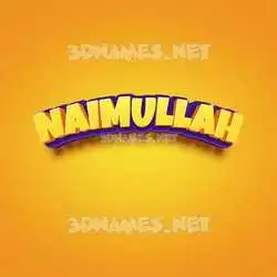 naimullah in Orange Toon style - 3D name wallpaper