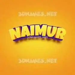 naimur in Orange Toon style - 3D name wallpaper