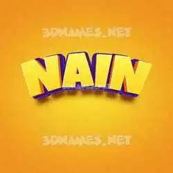 nain in Orange Toon style - 3D name wallpaper