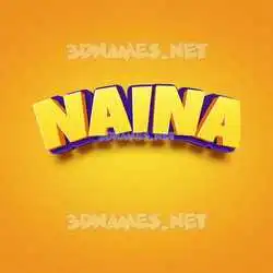 naina in Orange Toon style - 3D name wallpaper
