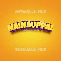 nainauppal in Orange Toon style - 3D name wallpaper